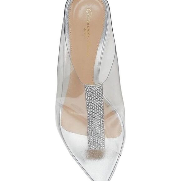 NWT Gianvito Rossi Sigma Crystal embellished PVC mules Stiletto Heels $1095 - Picture 5 of 11